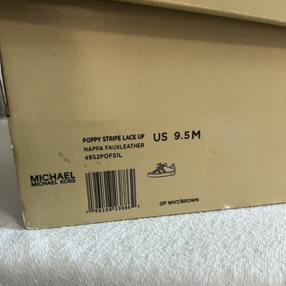 BRAND NEW MICHAEL KORS POPPY STRIPE SNEAKERS SHOES SIZE 9.5 - Picture 3 of 3